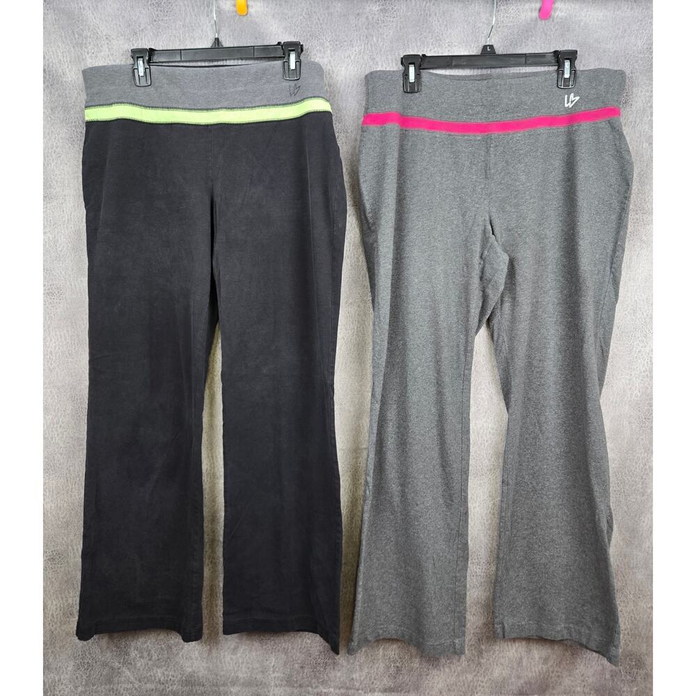 2 Pairs of Lane Bryant Active Pants Livi Size 18/20 Gray Pair & Black Pair